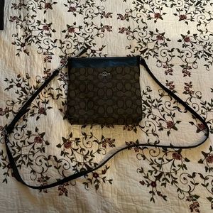 Black coach kit messenger bag